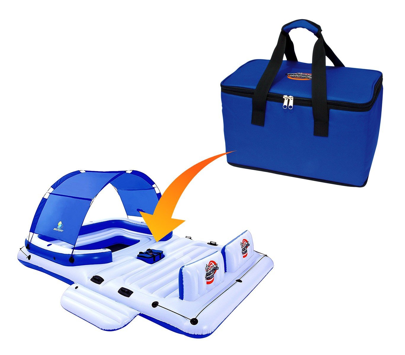 ISLA GIGANTE HINCHABLE FLOTADOR COOLERZ BRISA TROPICAL 389 X 274 CMTS